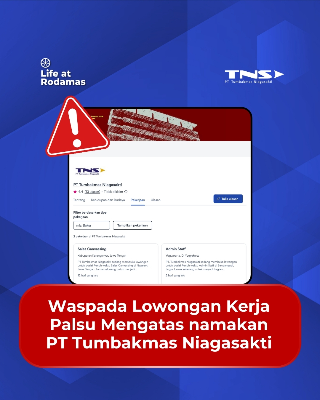 LOKER PALSU Tumbakmas Niagasakti